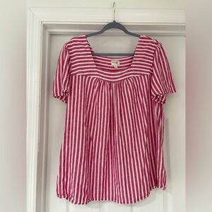 Terra & Sky Striped Blouse EUC